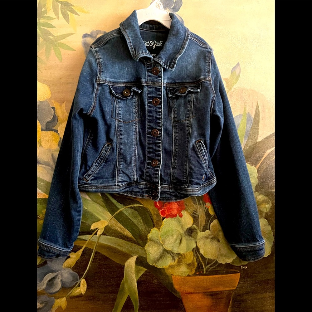 CAT & JACK DENIM JACKET GIRL’S Sz L (10/12)